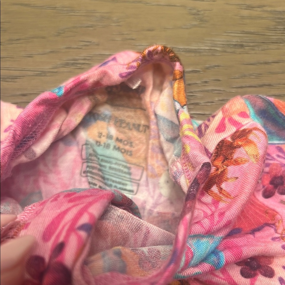 Posh Peanut Pink and Blue Floral Footies One Piece - Picture 2 of 4
